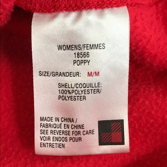 Woolrich Andes Fleece Vest Women's Medium Poppy Red Mock Neck Pockets Outdoor - Picture 8 of 11